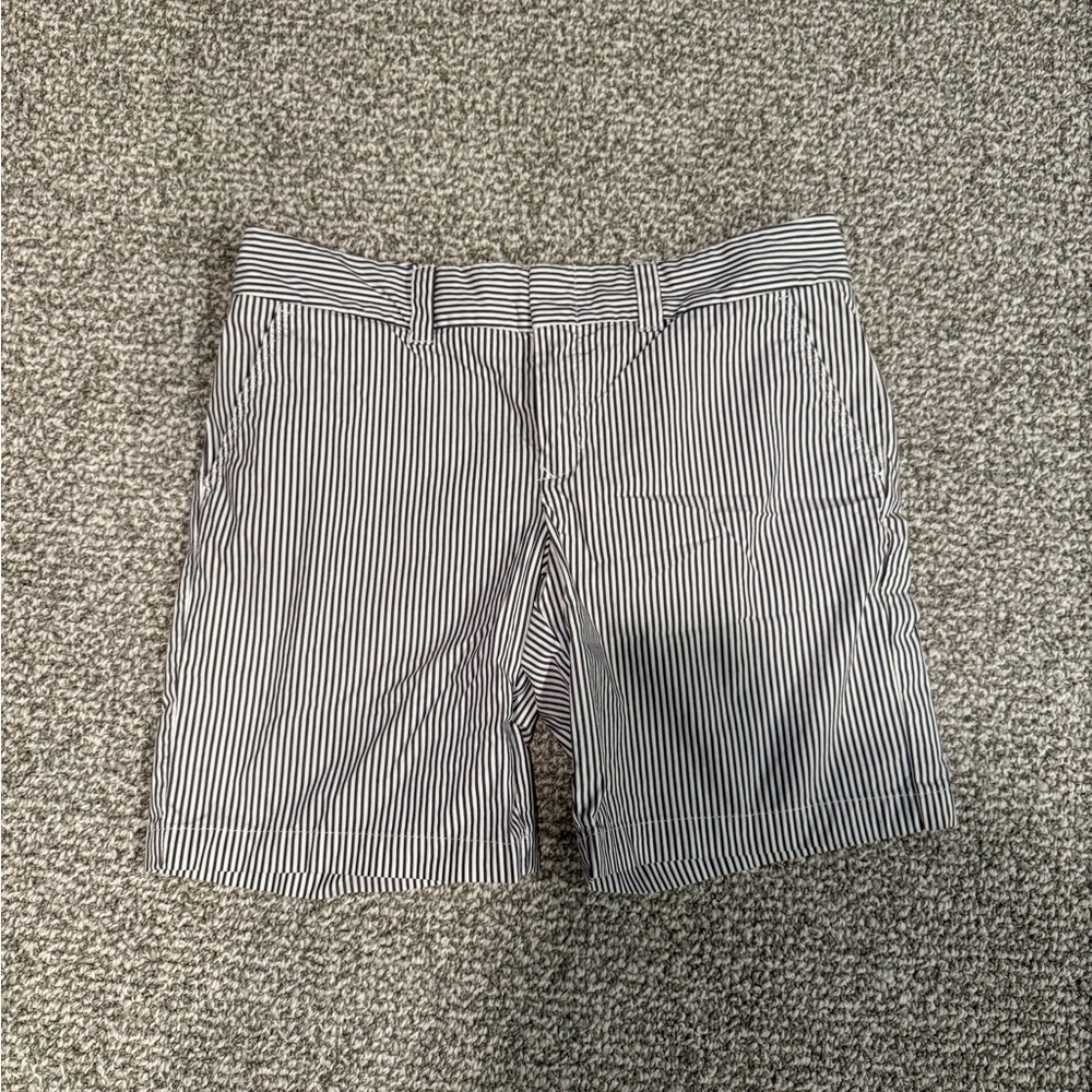 Tommy Hilfiger Women's Navy and White Striped Shorts